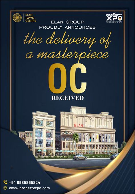 Call @ 8586866824 OC Received Elan presents low maintenance, double height premium retail shops bang on main sohna road, sector-67. “Elan Town Centre” a new-age commercial hub that takes the concept of integrated business approach to greater heights. #elan #elangurgaon #elantowncentre #elantowncenter #elangurgaon #elanindia #commercial #propertyingurgaon #property #ElanGroup #sohnaroad #elantowngurgaon #servicedapartments #officespace #retail #shops #propertyxpo #propertyxpoindia Property Poster, Property Ads, Business Card Design Black, Real Estate Banner, Property Ad, Real Estate Marketing Design, Real Estate Ads, Double Height, Property Design