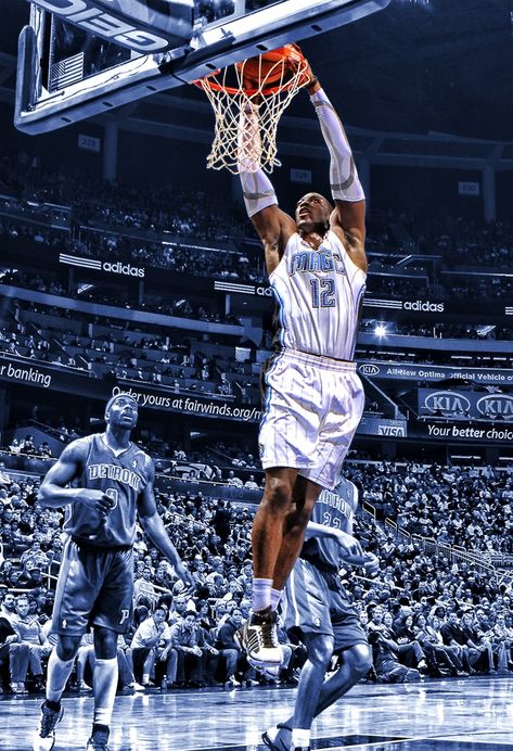 Dwight Howard Magic, Dwight Howard Wallpaper, Basketball Team Photos, Orlando Magic Basketball, Woman Basketball, Magic Basketball, Dwight Howard, Kobe Bryant Wallpaper, Nba Pictures