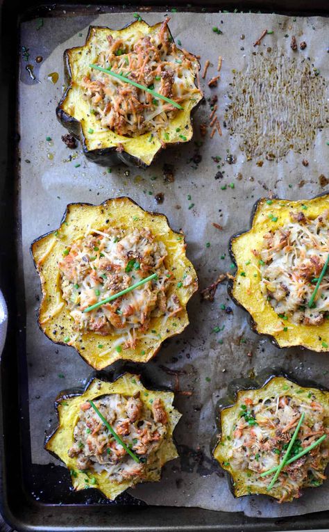 Stuffed Acorn Squash with Ground Turkey - California Grown Stuffed Acorn Squash Recipes, Turkey Stuffed Acorn Squash, Stuffed Acorn Squash, Acorn Squash Recipes, Acorn Squash, Winter Squash, Squash Recipes, Ground Turkey, Save Food