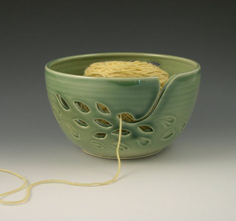 Yarn Pot, Yarn Bowls, Yarn Holder Ceramic, Yarn Bowls Diy, Pottery Crochet Bowl, Pottery Knitting Bowls, Pottery Yarn Bowl, Cute Yarn Bowl, Knitting Bowls Ceramic