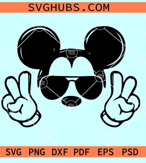 Mickey peace sign SVG, Mickey with sunglasses SVG, Mickey hand sign SVG, Disney Mickey Svg Hands Peace Sign, Peace Sign Svg, Mickey Hands, Mickey Svg, Sign Sticker, Svg Disney, Hand Sign, Sign Svg, Peace Sign