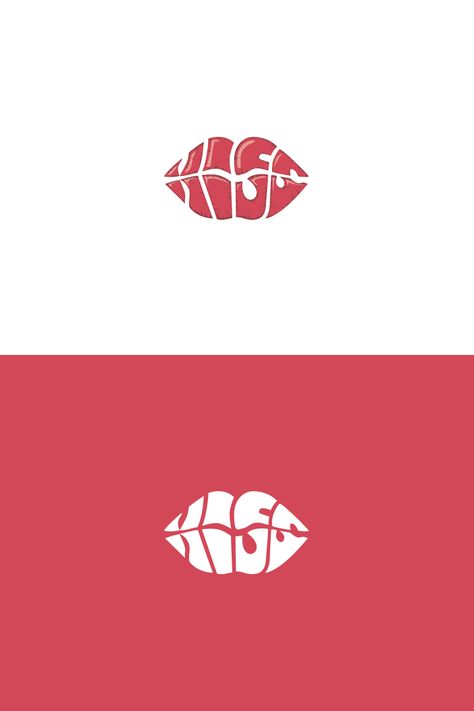 Kiss Logo Design, Liptint Logo Template, Lips Logo Branding, Liptint Logo Design Ideas, Lips Logo, Lips Illustration, Kiss Logo, Heart Shaped Lips, Lips Graphic