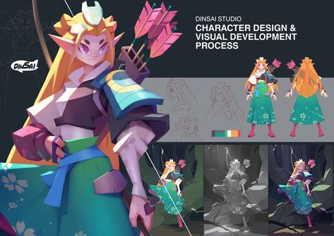 ArtStation - Floria Elf Archer, chanin suasungnern Concept Artist Portfolio, Elf Archer, Concept Art Books, Idle Game, Concept Art Character, Game Concept Art, Artist Portfolio, Game Character Design, Design Visual