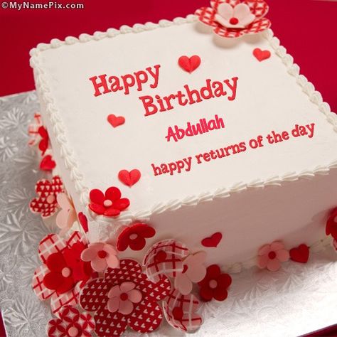 Edit and download Happy Birthday Abdullah with name and photos. Veriety of cool, awesome and unique Happy Birthday Abdullah images to share with friends. Wish You Happy Anniversary, Best Friend Cake, Birthday Cake Images, Birthday Cake Write Name, Happy Birthday Boss, Happy Birthday Uncle, Friends Birthday Cake, Birthday Cake Writing, Happy Birthday Cake Photo