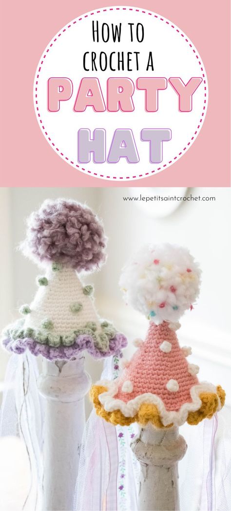 crocheted birthday party hats