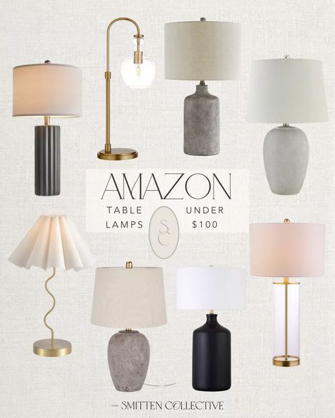 Amazon table lamps roundup of some of my favorites all under $100! These are perfect for your nightstands or side tables, entry way or office! Love these! amazon, amazon lamps, table lamps, lamps under $100, table lamps under $100, modern home decor, home decor, amazon home, living room inspiration, bedroom decor inspiration, trending home decor, trending looks, trending style Lamp For Console Table, Guest Bedroom Lamps, Bed Side Table Lamp Ideas, Amazon Lamps, Luxe For Less, Dining Room Lamps, Home Decor Amazon, Trending Home Decor, Sideboard Styles