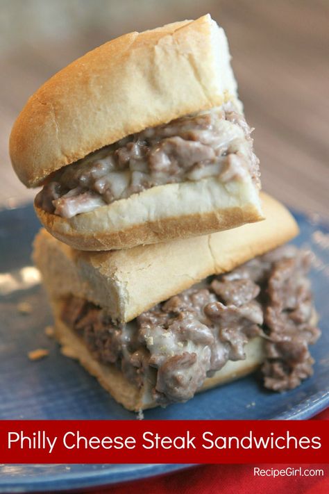 The best authentic Philly Cheese Steak Sandwiches recipe from RecipeGirl.com #philly #cheese #steak #cheesesteak #sandwiches #authentic #recipe #RecipeGirl Philly Cheesesteak Sandwiches, Cheesesteak Sandwiches, Philly Cheese Steak Sandwich, Steak Sandwiches, Monte Cristo Sandwich, Cheese Steak Sandwich, Philly Cheese, Cheese Steak, Philly Cheesesteak