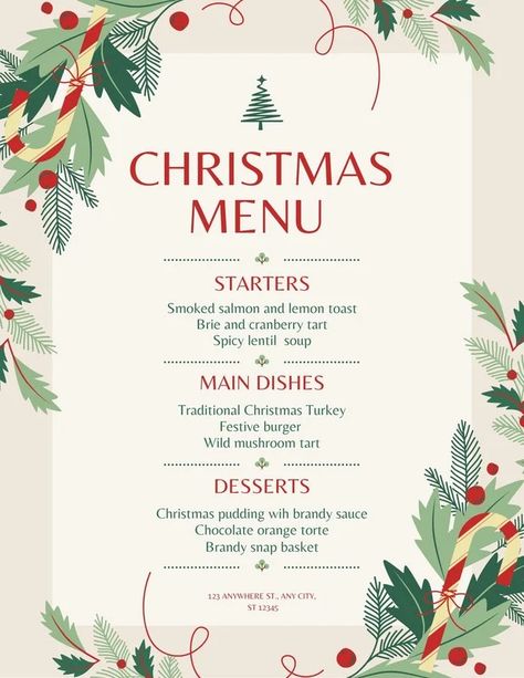 Templates Canva Christmas, Holiday 2024, Holiday Menus, Christmas Menu, Menu Template, Christmas 2024, Eyelashes, Instant Download, Christmas