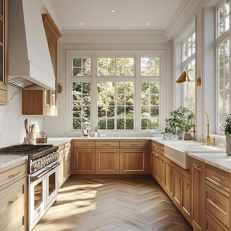 Designing a galley kitchen that’s both functional and beautiful is all about smart planning! Here’s how we styled this space to feel timeless and practical: ✨ **The Layout:** In a galley kitchen, efficiency is key! We focused on creating the classic work triangle—keeping the sink, stove, and fridge in close proximity for seamless cooking flow. ✨ **Cabinetry:** These stunning **oak cabinets** add warmth and natural texture, grounding the space and offering ample storage. We prioritized pul... Kitchen Triangle Layout, Kitchen Without Top Cabinets, Small Mediterranean Kitchen, Kitchen Efficiency, Light Oak Cabinets, Kitchen Remodel Plans, Kitchen Triangle, Galley Kitchen Design, Work Triangle