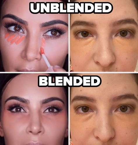 Ombre Concealer Hack, Concealer Routine, Applying Concealer, Under Eye Makeup, Brightening Powder, Kkw Beauty, Minimal Makeup, Dark Under Eye, Creamy Concealer