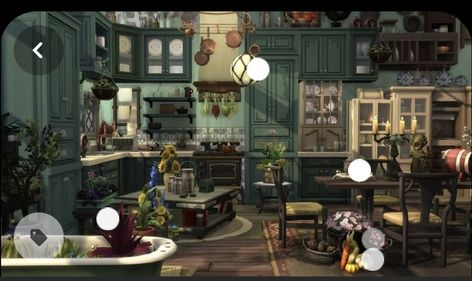 Sims 4 Cottagecore Kitchen, Sims 4 Rustic Kitchen, Sims 4 Cottage Kitchen, Sims Kitchen Ideas, Sims 4 Kitchen Ideas, Sims 4 Witch House, Sims 4 Room Ideas, Sims4 Kitchen, Sims Kitchen