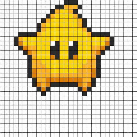 Super Mario Galaxy Luma Star Perler Bead Pattern Luma Star, Star Perler, Pixel Art Mario, Grille Pixel Art, Embroidery Kawaii, Kawaii Quotes, Pixel Art Minecraft, Image Pixel Art, Viking Pagan