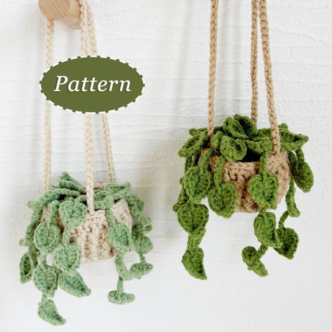 Plant Crochet Pattern, Hanging Basket Crochet, Plant Crochet, Crochet Succulent, Crochet Plant Hanger, Basket Crochet, Hanging Diy, Back Post Double Crochet, Confection Au Crochet