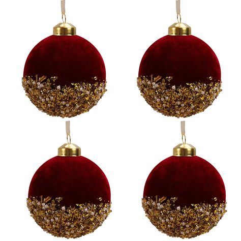 PRICES MAY VARY. Shatterproof Material: These red balls ornaments are carefully crafted from shatterproof plastic and velvet cloth which perfectly captures the splendor of glass ornaments, without the fragility Perfect Size: 9 x 9 x 9 cm; Each wine red glitter balls is compact and portable, perfectly fit the wedding party decoration, fireplace or window. Yet can decorate all kinds of parties, shopping malls and seasonal activities. Easy to Decor: Each red Christmas Balls Ornaments are designed w Christmas Velvet Decorations, Red And Cream Christmas Decor, Classy Holiday Decor, Velvet Christmas Decorations, Boho Ornaments Christmas, Burgundy Christmas Decor, Southwest Christmas Decor, Red Velvet Christmas Tree, Red And Gold Christmas Decor