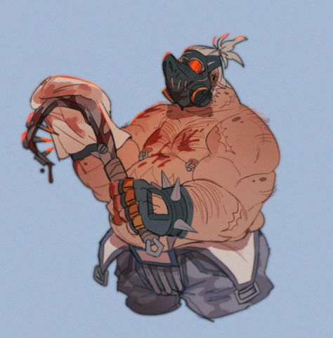 Roadhog Overwatch, Road Hog, Junkrat And Roadhog, Overwatch Drawings, Overwatch Fan Art, Overwatch 2, Silly Cats Pictures, Cinder Block, Discord Server