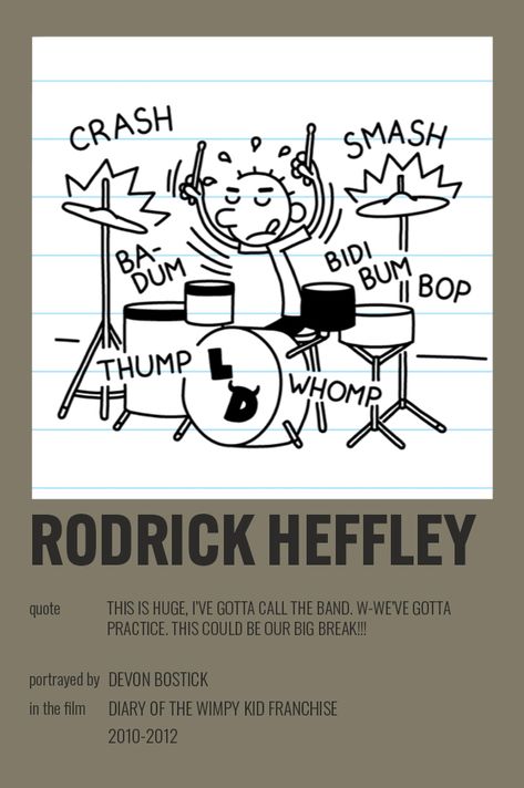 Loaded Diper Poster, Loded Diper Poster, Rodrick Rules Poster, Rodrick Heffley Cartoon, Rodrick Rules, Rodrick Heffley, Devon Bostick, Food Art Photography, Kids Diary