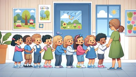 8 Line Up Songs - Preschool Education Line Up Songs For Preschool, Line Up Songs, Kidlit Art, Book Illust, Songs Preschool, Book Bulletin Board, School Lines, Home Song, Preschool Songs