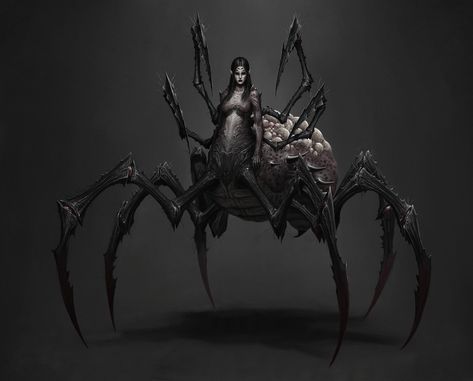 ArtStation - FtN : Arachne, Jinwoo Lee Drider Art, Arachne Art, Spider Human, Spider Monster, Spider Queen, Project Portfolio, Red Queen, Fnaf Art, Personal Project