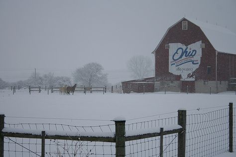 Ohio Winter, Snow Fall, Time Stood Still, Over The River, Winter Scenery, Old Barns, Online Images, Come And Go, God Bless America