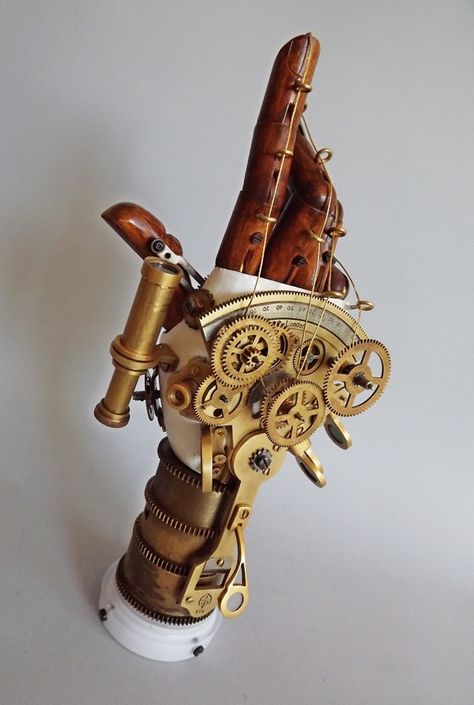 Mechanical Hand Automaton Aesthetic, Clockwork Automaton, Mechanical Aesthetic, Steampunk Cogs, Steampunk Mechanic, Steampunk Items, Steampunk Aesthetic, Arte Steampunk, Arte Robot