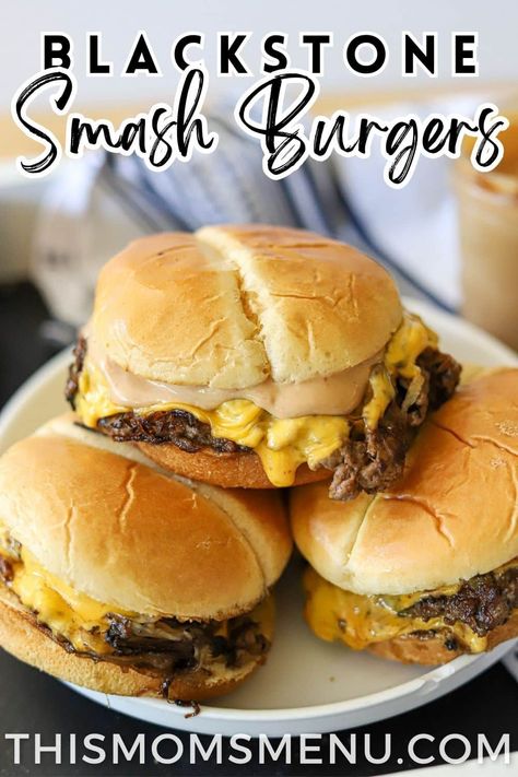 Looking for the ultimate homemade smash burger recipe? Look no further! These burgers are a game-changer. With their perfectly seared crust and melt-in-your-mouth goodness, they're a burger lover's dream come true. Whether you're grilling up a backyard feast or craving a gourmet burger night at home, these homemade smash burgers are a must-try. Black Stone Hamburgers, The Best Smash Burger Recipe, Griddle Burgers Recipe, Blackstone Grill Recipes Smash Burger, Home Burgers Recipe, Black Stone Sandwich Recipes, Blackstone Griddle Smash Burgers, Best Smash Burgers, Smash Burgers Recipe