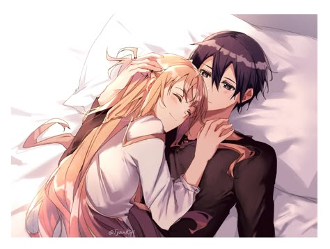 Asuna And Kirito Fanart, Kiritimati And Asuna, Asuna X Kirito Fanart, Grancrest Senki, Sao Kirito And Asuna, Sao Kirito, Anime Seven Deadly Sins, Asuna And Kirito, Kirito And Asuna