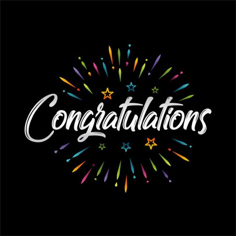 Congratulations lettering vector illustration for greeting Premium Vector | Premium Vector #Freepik #vector # # # # Congratulations Lettering, Congratulations Gif, Compliment Words, Congrats Quotes, Graduation Wishes, Good Wishes Quotes, Congratulations Images, Congratulations Photos, Congratulations Quotes