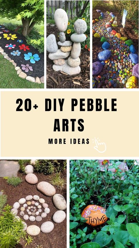 Along with garden furniture, tiny pebbles are excellent for unique garden landscaping ideas. It isn’t difficult to make beautiful garden pebble art and you Rock Turtle Garden Art, Ideas For Pallets In The Garden, Rock Flowers In Garden Stone Art, Painted Rock Landscaping Ideas, Rock Art Landscaping, Garden Ideas With Rocks And Stones, Diy Garden Stone, Natural Sculpture Art, Painted Rock Garden Landscaping