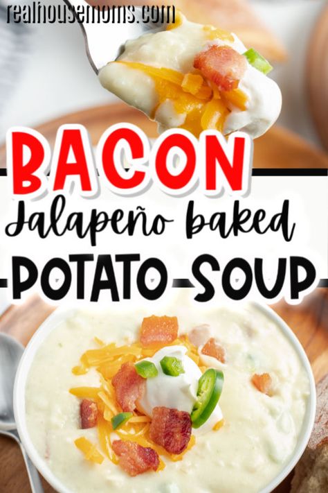 Jalapeno Popper Potato Soup, Potato Jalapeno Soup, Jalapeño Potato Soup, Jalapeno Potato Soup, Soup Bacon, Bacon Soup Recipes, Chicken Potato Soup, Sausage Potato Soup, Crockpot Soup