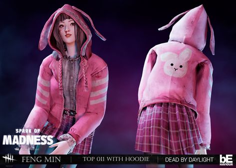 Dead by Daylight Feng Min Top 011 with Hoodie | Mimoto-sims on Patreon Sims 4 Horror Cc, Feng Min, Harajuku Clothes, Sims 4 Anime, Bunny Hoodie, Horror Villains, Free Sims 4, Sims 4 Body Mods, Sims 4 Cc Folder