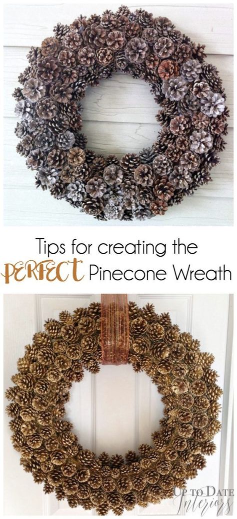 Pinecone Wreaths, Holiday Door Wreaths, Foam Wreath, Pine Cone Art, Diy Pinecone, Pine Cone Decorations, Pinecone Wreath, Cones Crafts, Christmas Wreaths To Make