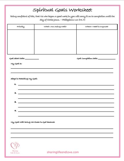 Goal Worksheet, Goals Examples, Faith Goals, Spiritual Goals, Spiritual Family, Spiritual Mentor, Goal Examples, Verse Mapping, Goals Worksheet