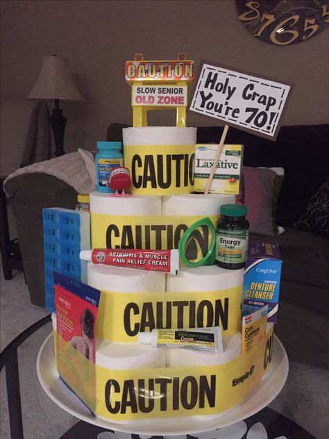 Holy Crap Your Old Toilet Paper Cake, 50th Birthday Toilet Paper Cake, Toilet Paper Birthday Cake, 70 Year Old Birthday Ideas Men, Toilet Paper Cake, Over The Hill Gifts, 65 Birthday, Funny 60th Birthday Gifts, 50th Birthday Party Ideas For Men