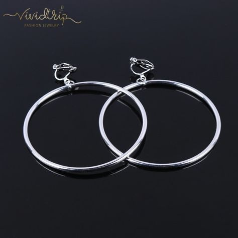 Classic Geometric Round Clip on Earrings No Pierced Ear Clip Metal Simple Big Earring for Women Party Minimalist Fashion Jewelry _ - AliExpress Mobile Pierced Ear, Earring For Women, Big Earrings, Women Party, Ladies Party, Jewelry Party, Quality Jewelry, Alex And Ani Charm Bracelet, Clip On