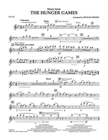 Hunger games theme Sheet Music Flute, Hunger Games Theme, Alto Saxophone Sheet Music, Piano Songs Sheet Music, Reading Sheet Music, Cello Sheet Music, Trumpet Sheet Music, Clarinet Music, Clarinet Sheet Music