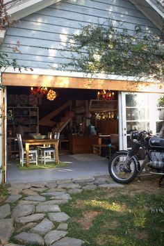 Converted Garage on Pinterest | garage conversions, brick exterior ma… Garage To Living Space, Garage Room, Converted Garage, Garage Renovation, Garage Studio, Garage Office, Garage Remodel, Garage Apartments, Garage Conversion