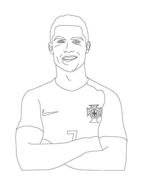 Ronaldo Drawing Easy, Cute Ronaldo, Ronaldo Drawing, Cristiano Ronaldo Images, Ronaldo Images, Line Art Coloring Pages, Cartoons Coloring Pages, Drawing Coloring Pages, Ronaldo Soccer