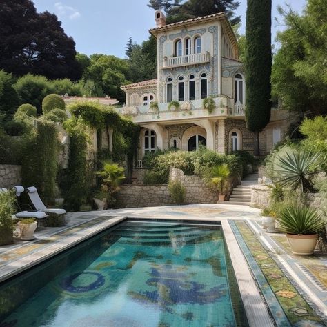 French Pool House, Italian Style Mansion, French House Interior Provence France, French Villa House, Italian Homes Exterior, Italian Villa House, Room Inspo Bedroom, French Countryside Home, French Villa Interior