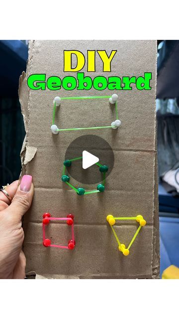 Abhilasha Kulkarni 👉MOM BLOGGER on Instagram: "📌#saveforlater  #savereel  to try with your kids  ➡️ READ THE FULL CAPTION   ⁉️ Have you ever made your own DIY geoboard? They are easy to create with supplies you already have at home. All you need is cardboard and pushpins. It’s an instant activity to engage your toddler, taking only half an hour from start to finish. 🎨✂️  🚆 We travelled by train yesterday and I tried this with my daughter. It’s so engaging and fun, and don’t miss seeing how her little hands are working!  🟥 Geoboards are budget-friendly and enjoyable for kids of all ages, from preschoolers to elementary-aged kids. Geoboard activities are educational and can help improve fine motor skills. Making a geoboard is simpler than you might think and works well at home or in the Diy Geoboard, Geoboard Activities, Kids Reading, Train Travel, Mom Blogger, Quiet Book, Push Pin, Fine Motor Skills, Fine Motor