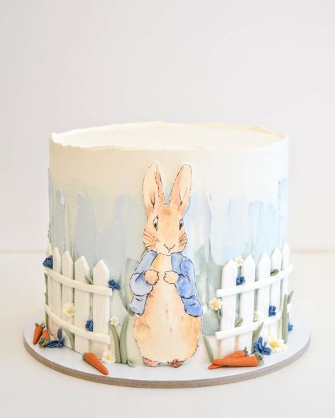 Steel Penny, Peter Rabbit Cake, Tale Of Peter Rabbit, Peter Rabbit Birthday, Baby First Birthday Cake, Peter Rabbit Party, Rabbit Cake, Cake Artist, Bunny Baby Shower