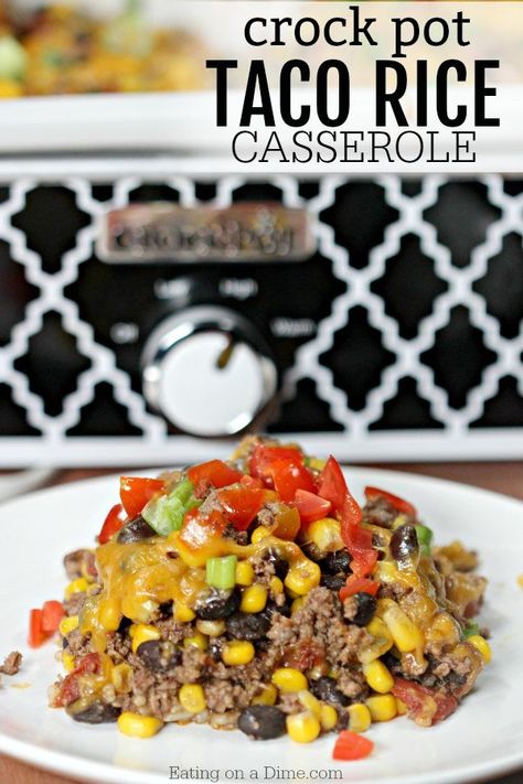 Mexican Taco Casserole, Crock Pot Mexican, Beef Taco Casserole, Casserole Crockpot Recipes, Frijoles Refritos, Crock Pot Recipe, Crockpot Casserole, Crock Pot Tacos, Beef Taco