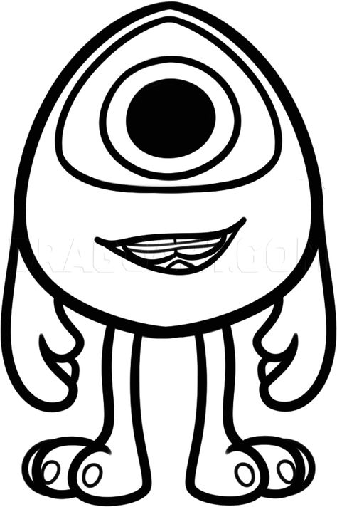 How To Draw Baby Mike Wazowski, Step by Step, Drawing Guide, by Dawn | dragoart.com Mike Wazowski Drawing, Step By Step Disney Characters, Baby Mike Wazowski, Draw Monster, Monsters Inc Characters, Old Best Friends, Monster Drawing, Mike Wazowski, Baby Drawing