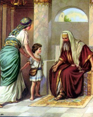 Hannah, Samuel and Eli Samuel Bible Story, Hannah Bible, Samuel Bible, Bible Drawing, Bible Illustrations, Bible Crafts For Kids, Bible Pictures, Biblical Art, Islamic Paintings