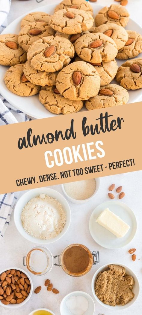 Almond Butter Cookie Recipe, Homemade Almond Butter, Cookies Chewy, Soft Cookie Recipe, Almond Butter Recipes, Almond Meal Cookies, Almond Butter Cookies, Oatmeal Cookies Chewy, Perfect Chocolate Chip Cookies