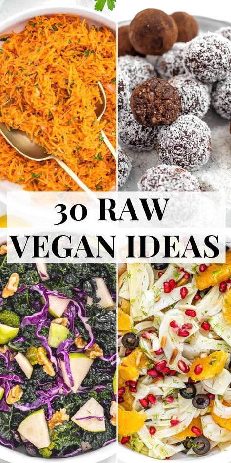 Raw Veggie Recipes, Raw Vegan Meal Plan, Raw Vegan Meals, Raw Vegan Recipes Easy, Raw Vegan Breakfast, Raw Vegan Dinners, Raw Vegan Snacks, Raw Food Diet Plan, Plant Based School