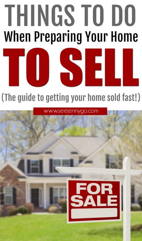 What you need to do to get your home ready to sell. Selling your home, listing your home for sale. #homesale #sellinghome #realestate Selling House Checklist, House Ready To Sell, Sell House, House Checklist, Sell House Fast, Internet Marketing Business, House Flipping, Selling Strategies, Homemaking Tips