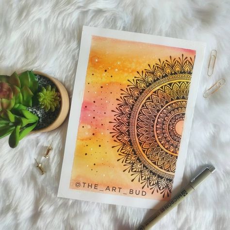 #watercolormandala #mandala #halfmandala #beautifulmandala #easymandala Easy Cartoon, Watercolor Mandala, Mandela Art, Easy Cartoon Drawings, Simple Mandala, Mandala Designs, Color Pencil Art, Color Pencil, Mandala Drawing