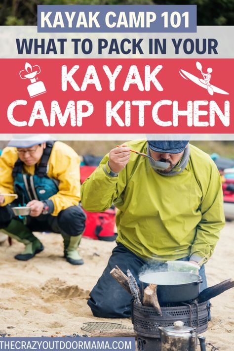 Kayaking Food Ideas, Kayak Camping Meals, Kayak Camping Hacks, Kayak Camping Packing, Camp Cooking Gear, Camping Cooking Gear, Meal Guide, Camp Coffee, Camping Menu