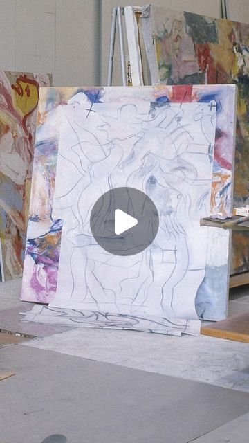 Christie's on Instagram: "Painted in 1982, ‘Untitled’ is de Kooning’s exuberant symphony of colour and gesture, where the canvas overflows with luminous sensations of the sky and sea, captured in energetic strokes of vibrant jewel-tones that dance across the surface of the painting. ‘Untitled’ converges decades and styles of de Kooning in a painterly retrospective – from the brushy figuration of the 50s and 60s, to the richly worked surfaces of the 70s, and foreseeing the refined, compositional lyricism of his later works of the 80s. 

This painting, a highlight of Beyond Form: A Revolution in Expression, is an exceptional example of the artist’s late practice, highlighting de Kooning’s mastery of form, color, and composition. The artist can be seen composing this work here in addition to Van Gogh Unknown Paintings, Jewel Tones, Painter, Canvas, Color, Art