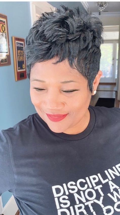 Medium Pixie Cut, Pixie 2022, Sharp Haircut, Medium Pixie, Natural Mohawk, Short Haircuts Black Hair, 27 Piece Hairstyles, Women Pixie Haircut, Short Relaxed Hairstyles